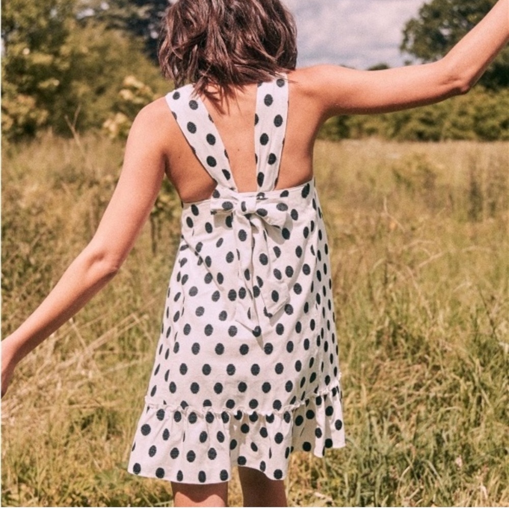 Sézane Mathilde White Polka Dot Dress